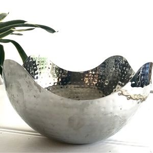Hammered stainless steel decorative bowl 6(5)x10